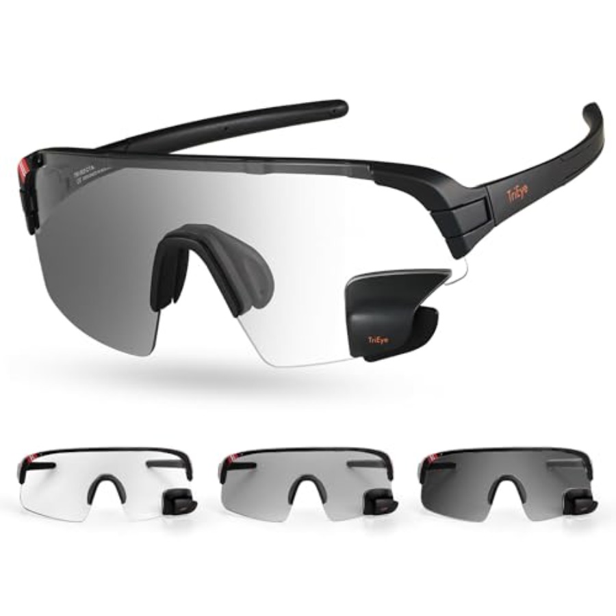 Sunglasses Uv400 - TriEye Cycling Glasses with Rear-view Mirror