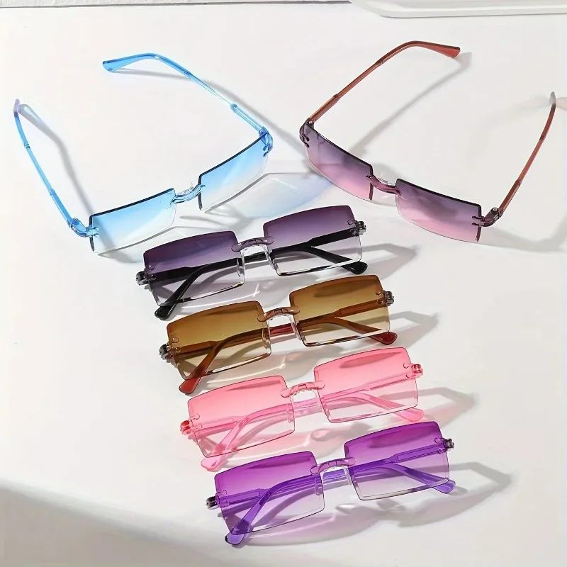 6PCS Rectangle Fashion Sunglas - Sunglasses Uv400 评论和价格