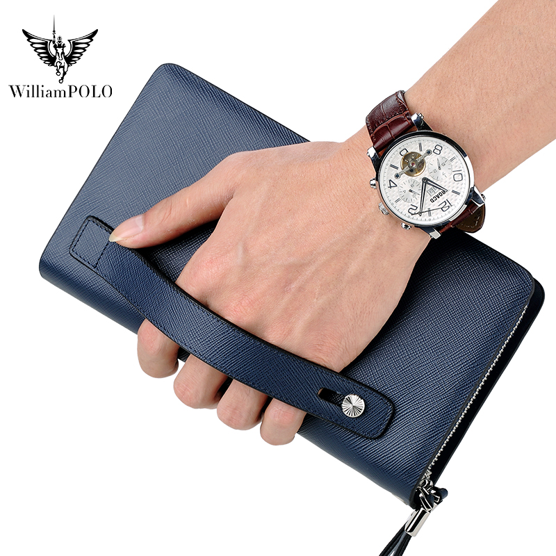 WILLIAMPOLO Luxury Men's Leath - Leather Wallet Men 评论和价格