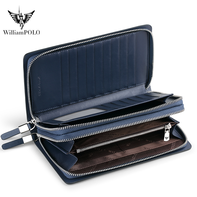 WILLIAMPOLO Luxury Men's Leath - Leather Wallet Men 评论和价格