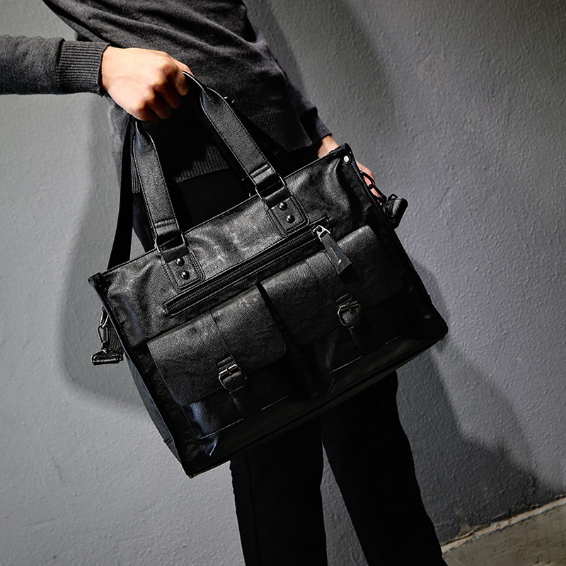 PU Leather Shoulder Briefcase  - Leather Briefcase 评论和价格