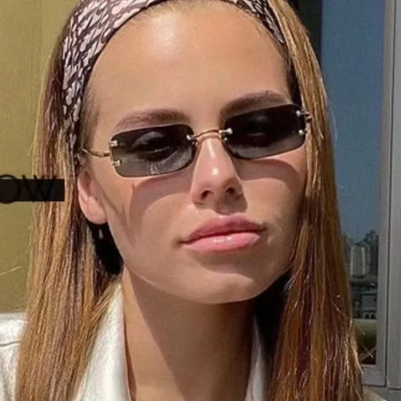 Rimless Square Sunglasses Wome - Designer Sunglasses 评论和价格