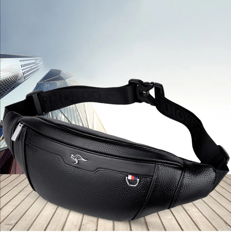 Business Leather Waist Bag Mul - Leather Wallet Men 评论和价格