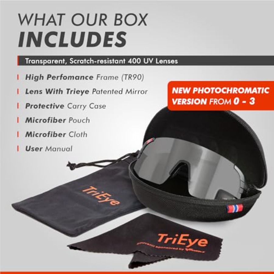 TriEye Cycling Glasses with Re - Sunglasses Uv400 评论和价格