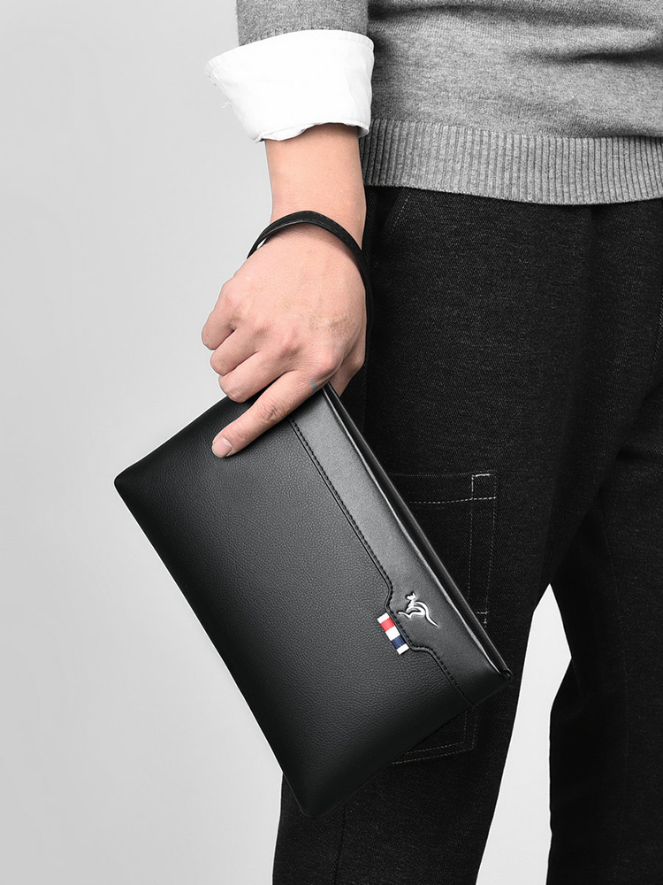 PU Leather Men's Clutch Bag Zi - Leather Wallet Men 评论和价格