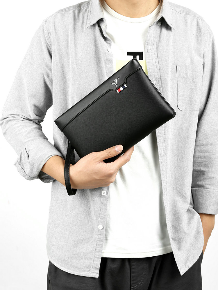 PU Leather Men's Clutch Bag Zi - Leather Wallet Men 评论和价格