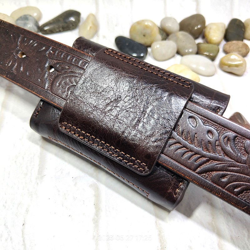 Blongk Mini Waist Bag Thin Bel - Leather Wallet Men 评论和价格