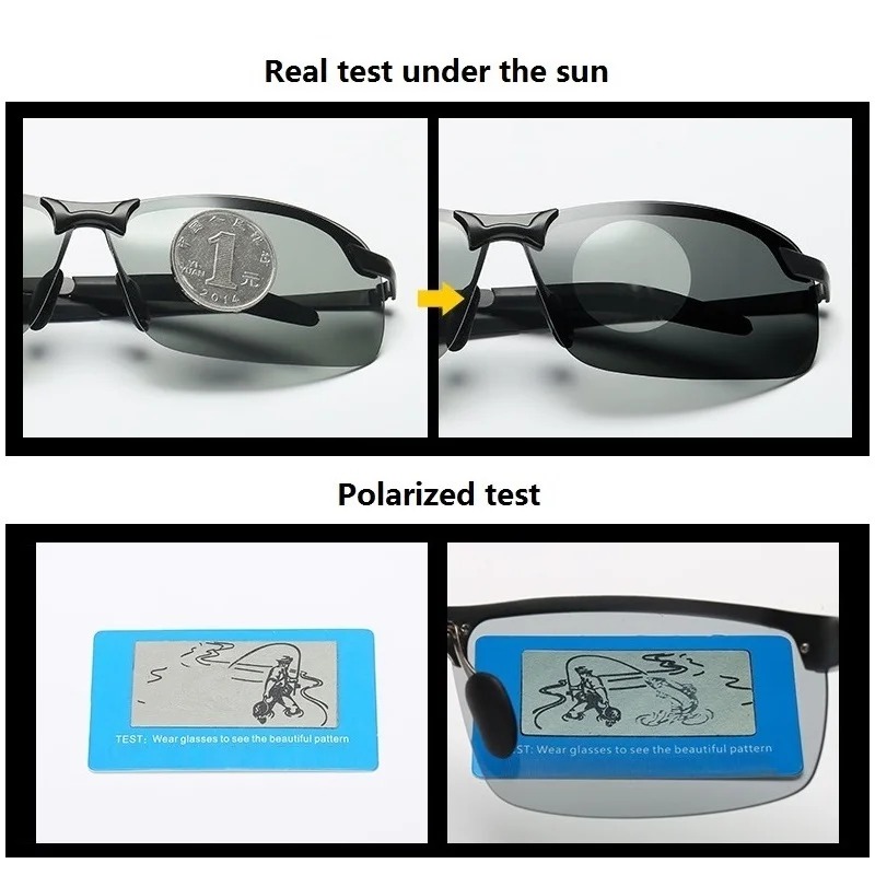 Men Photochromic Polarized Sun - Sunglasses Uv400 评论和价格