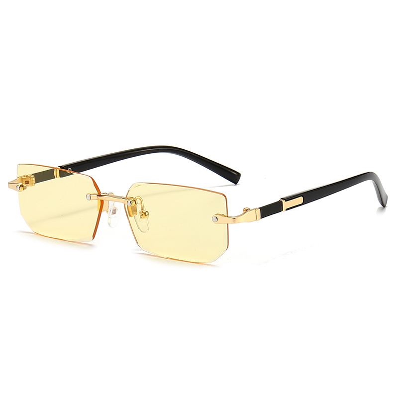 Rimless Rectangle Sunglasses F - Sunglasses Uv400 评论和价格