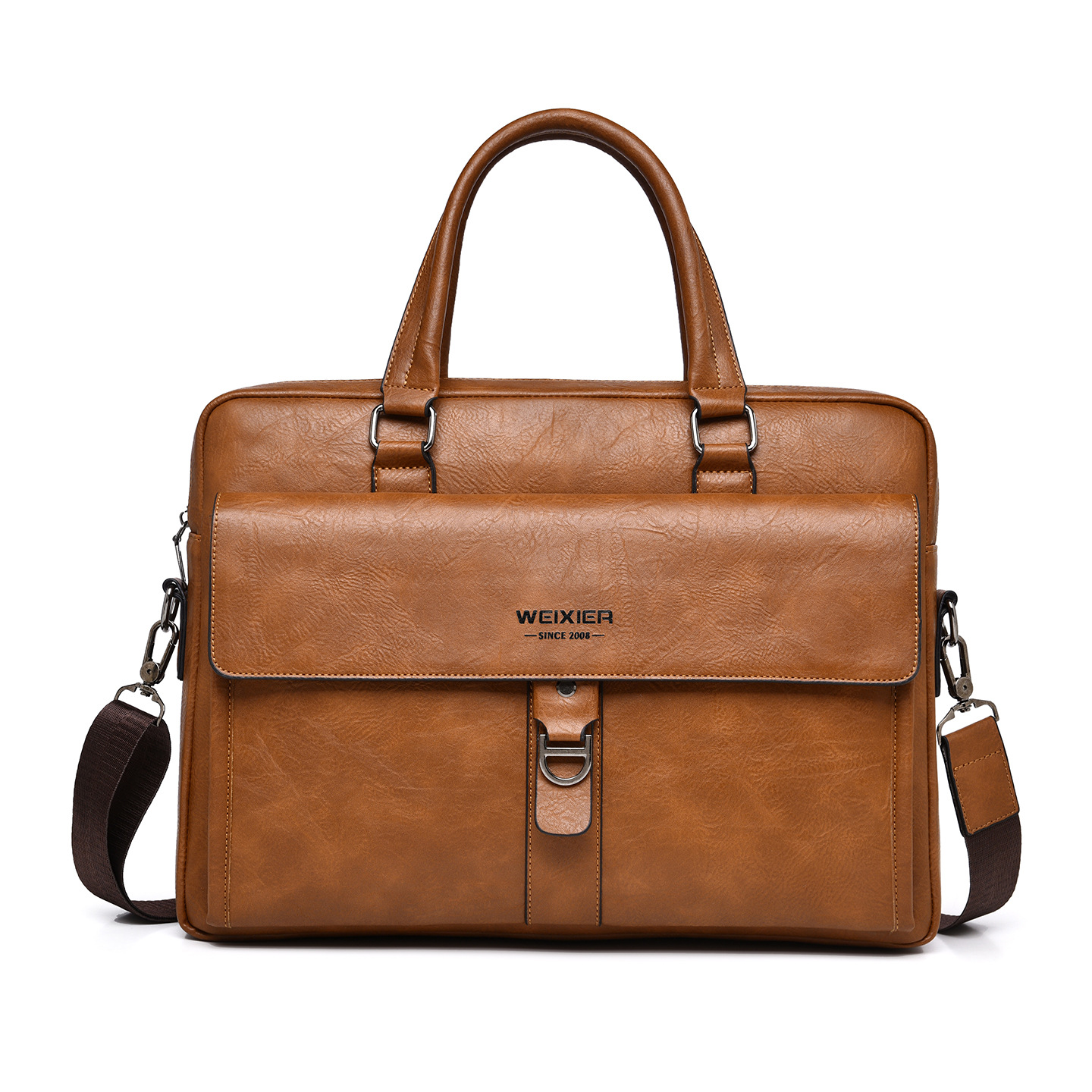 Vintage Dark Brown PU Leather  - Leather Briefcase 评论和价格
