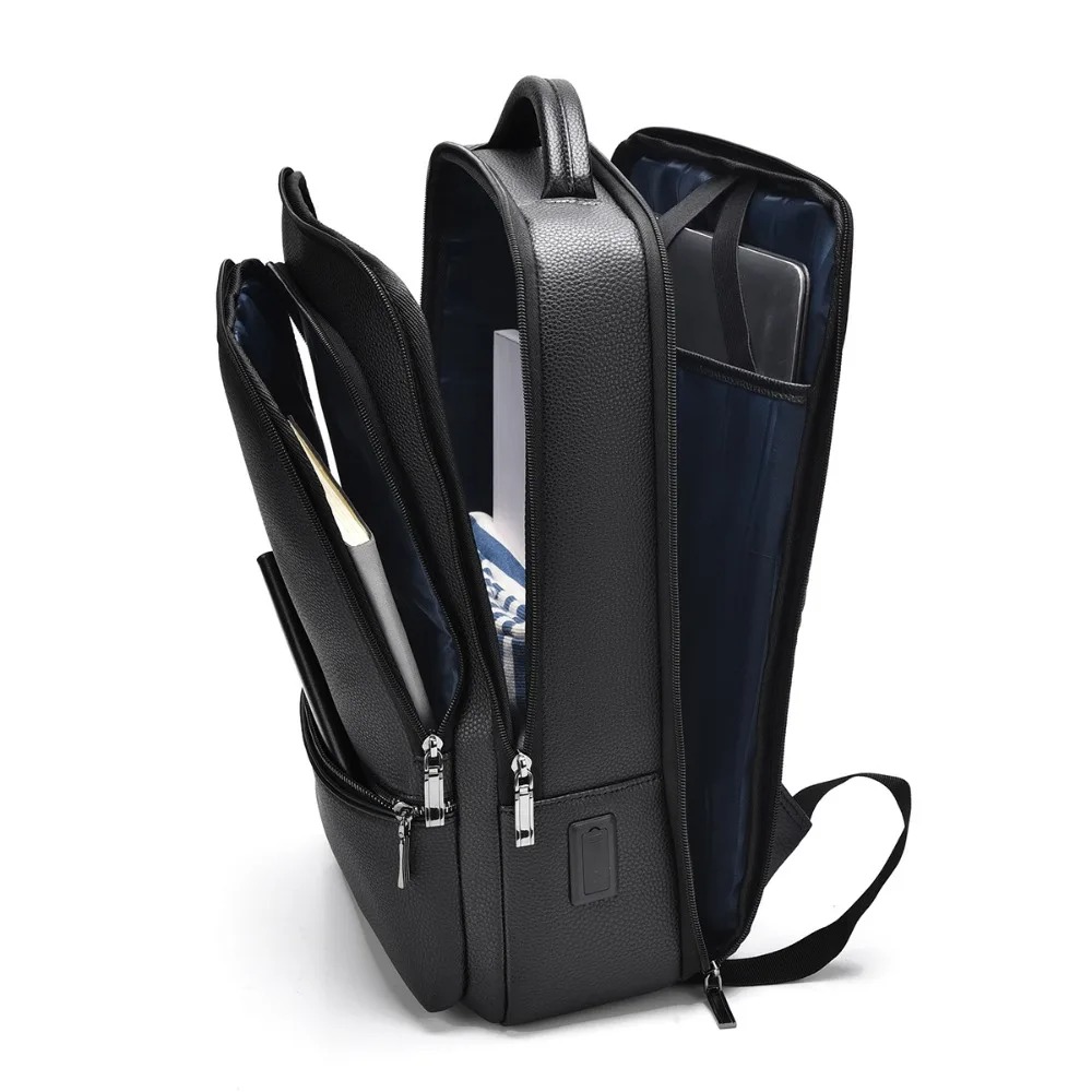 PU Leather Men's Backpack USB  - Leather Briefcase 评论和价格