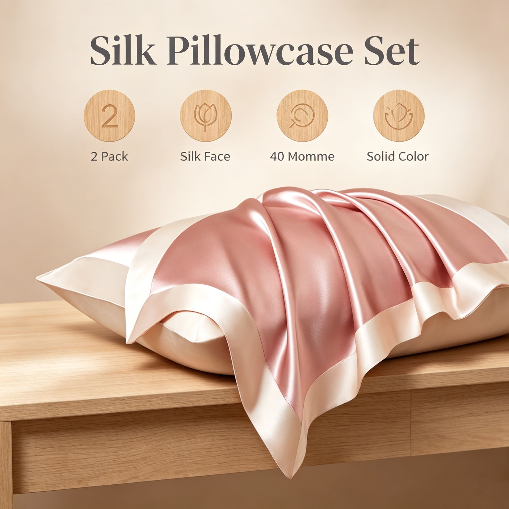 2Pcs 40 Momme Mulberry Silk Pi - Silk Pillowcase 评论和价格